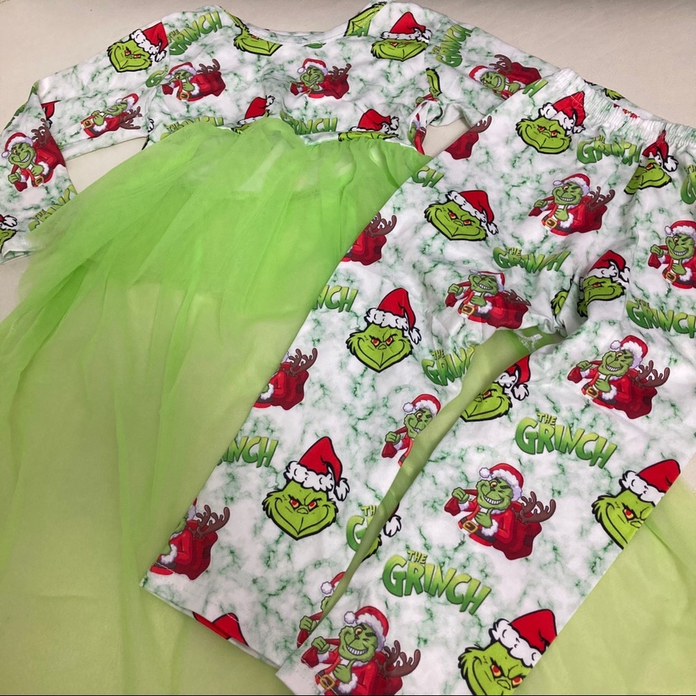 Christmas 🎄 Grinch tutu cute leggings set outfit - Picture 10 of 11